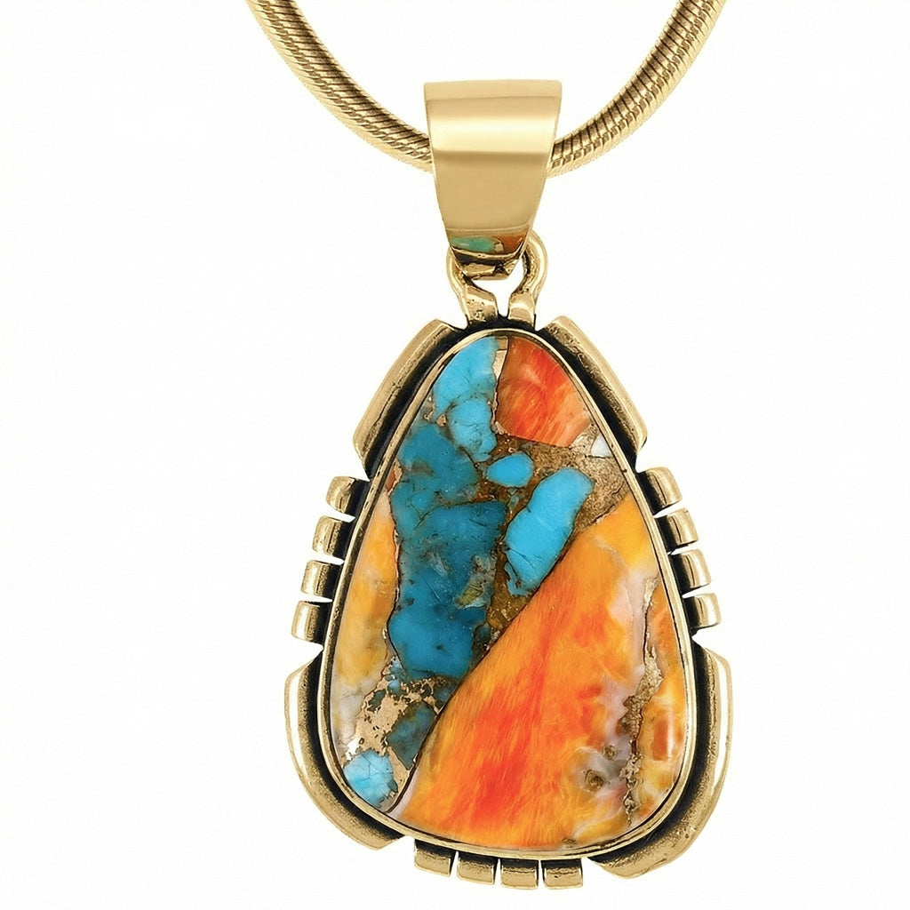 Spiny Turquoise Pendant GoldCopper™ P3328-GB-C89
