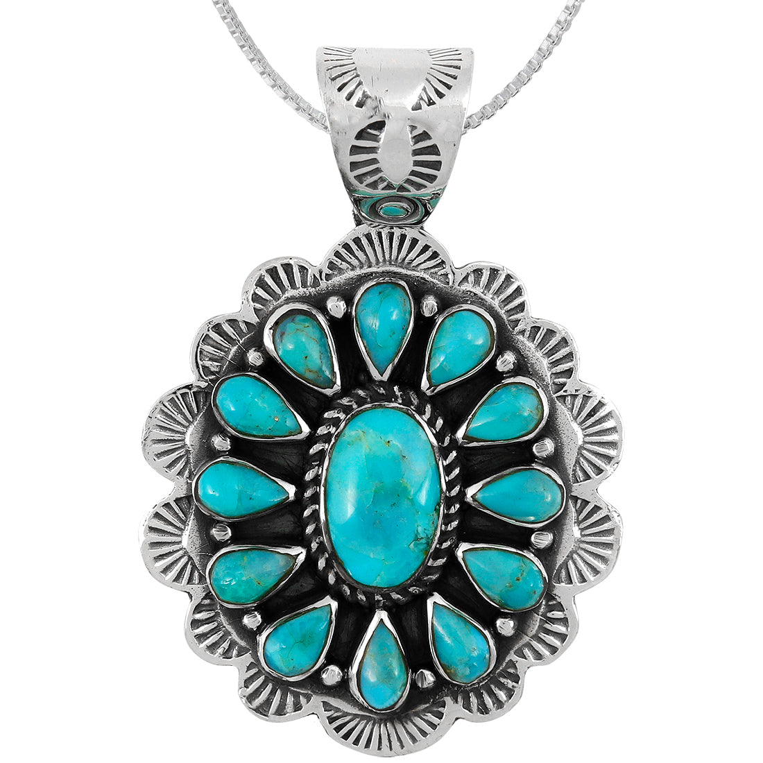 Turquoise Pendant Sterling Silver P3329-C75