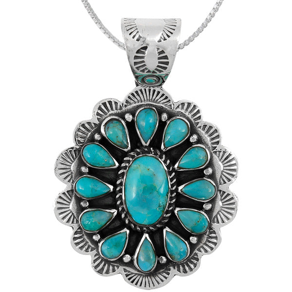Turquoise Pendant Sterling Silver P3329-C75