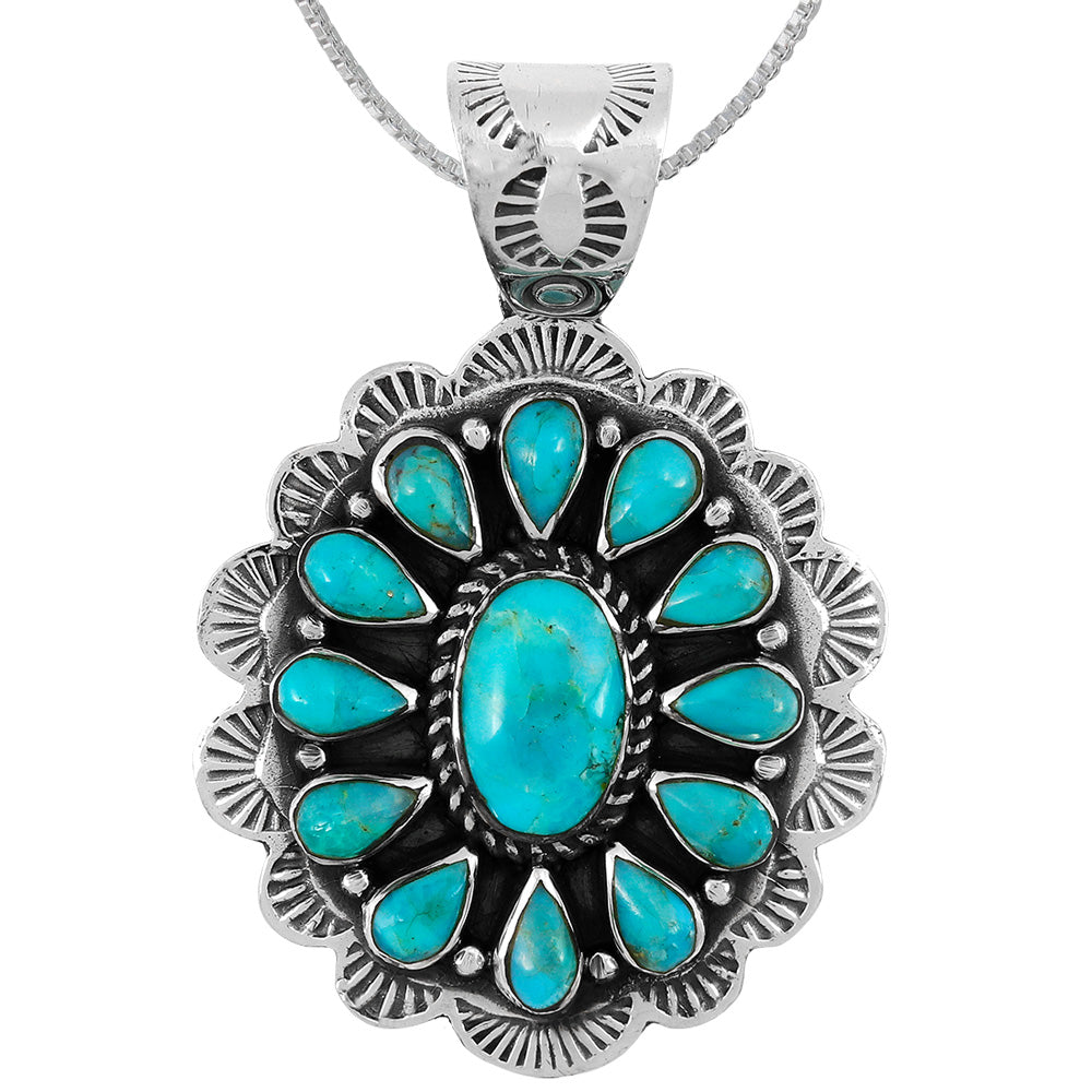 Turquoise Pendant Sterling Silver P3329-C75