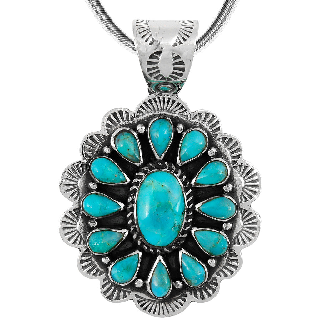 Turquoise Pendant Sterling Silver P3329-C75