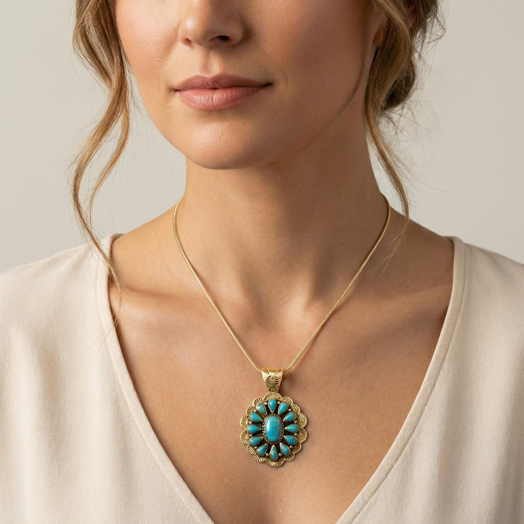Turquoise Pendant GoldCopper™ P3329-GB-C75