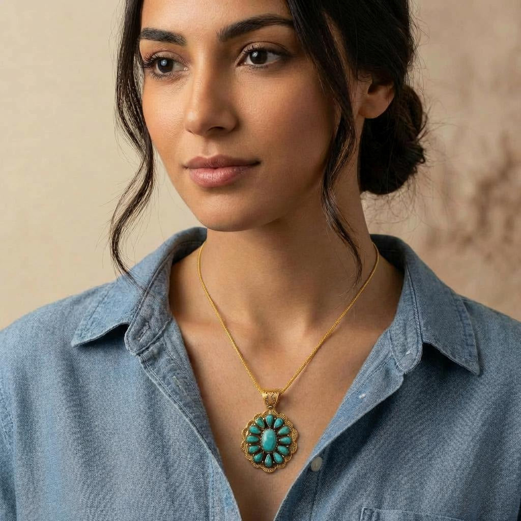 Turquoise Pendant GoldCopper™ P3329-GB-C75