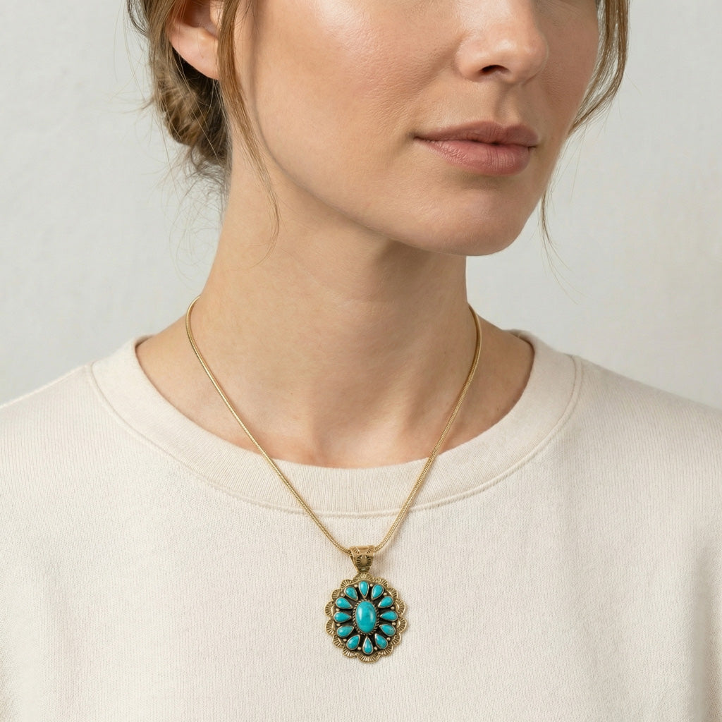 Turquoise Pendant GoldCopper™ P3329-GB-C75
