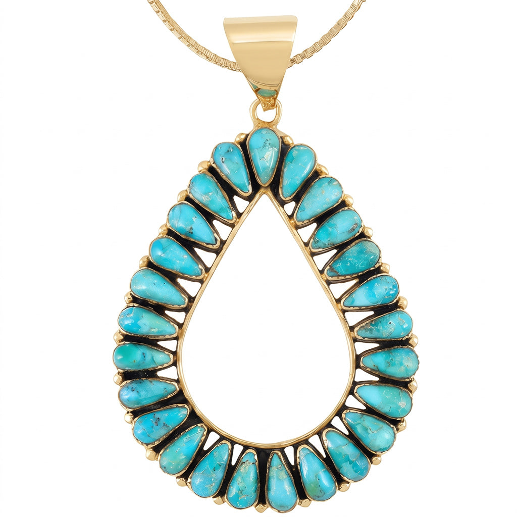 Turquoise Pendant GoldCopper P3330-GB-C75