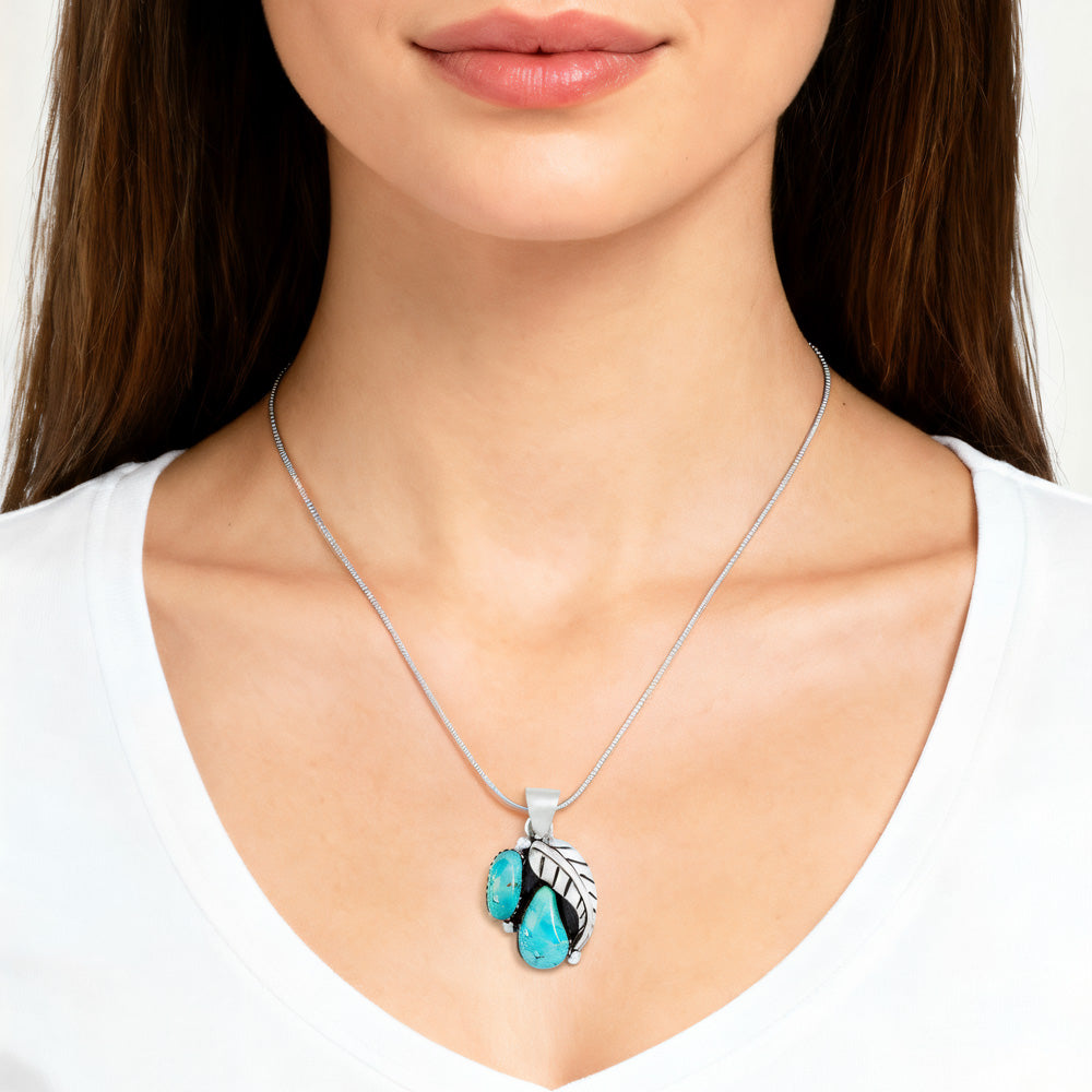 Turquoise Pendant Sterling Silver P3332-C75-BAIL