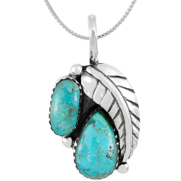 Turquoise Jewelry Pendant Sterling Silver P3332-C75