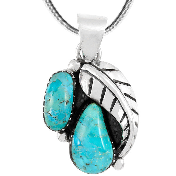 Turquoise Pendant Sterling Silver P3332-C75-BAIL