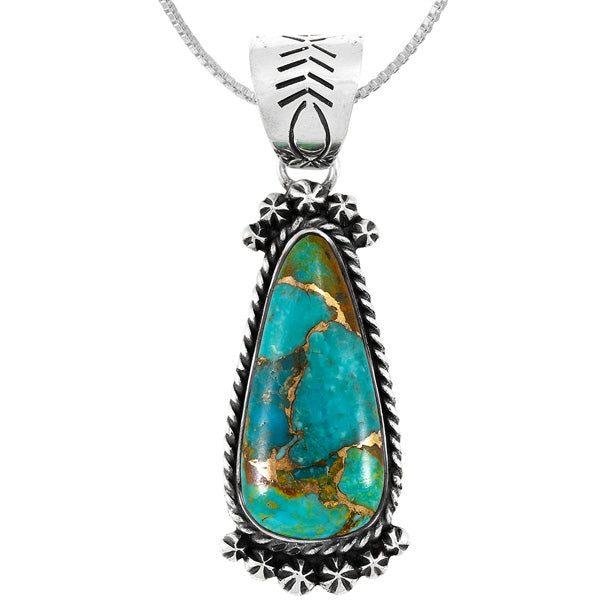 Matrix Turquoise Sterling Silver Pendant P3333-C84