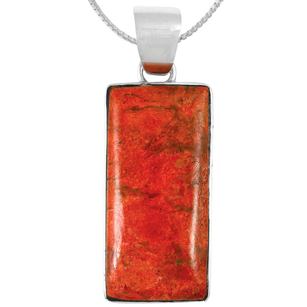 Coral Pendant Sterling Silver P3335-C74
