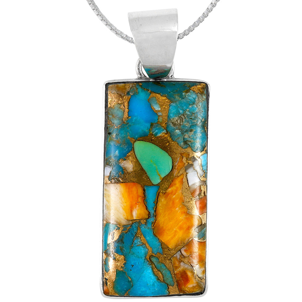 Spiny Turquoise Sterling Silver Pendant P3335-C89