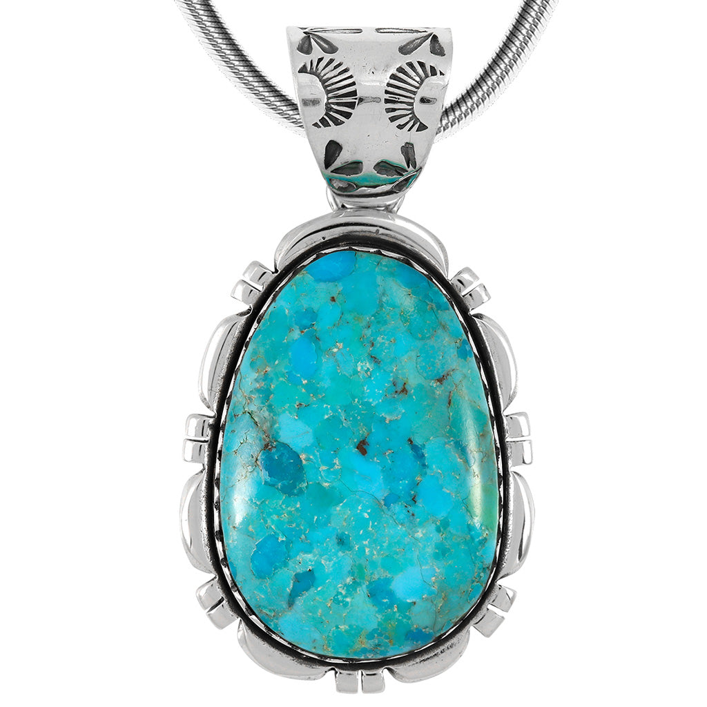 Turquoise Sterling Silver Pendant P3336-C75
