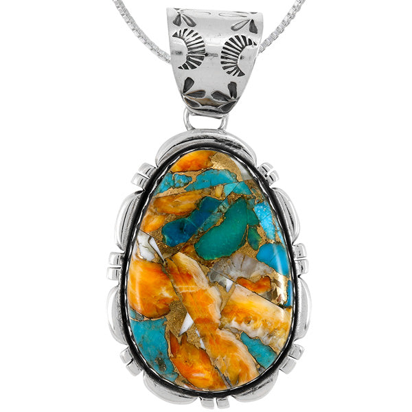 Spiny Turquoise Sterling Silver Pendant P3336-C89
