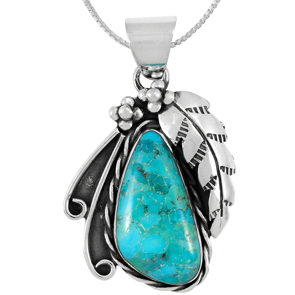 Turquoise Pendant SilverBronzé P3337-SB-C75