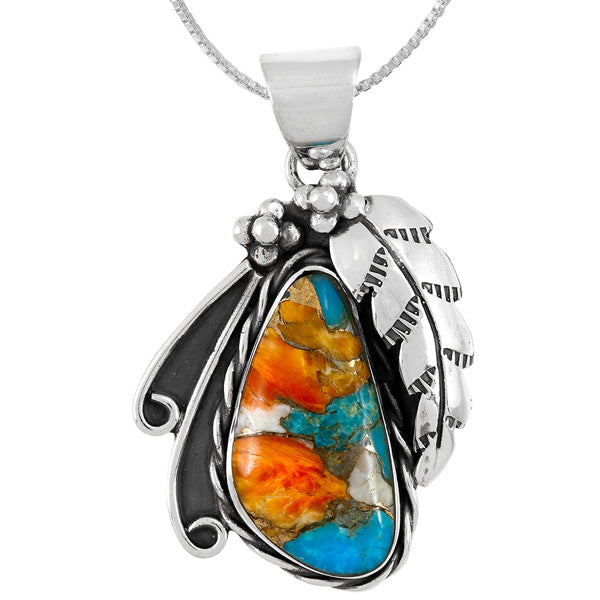 Spiny Turquoise Sterling Silver Pendant P3337-C89