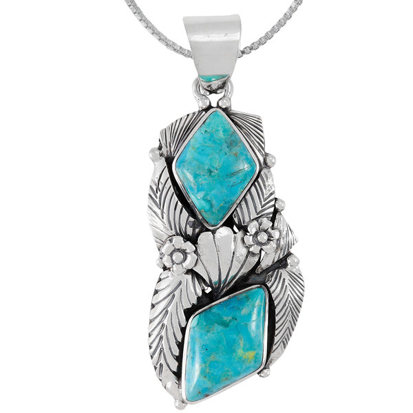 Turquoise Pendant Sterling Silver P3339-C75