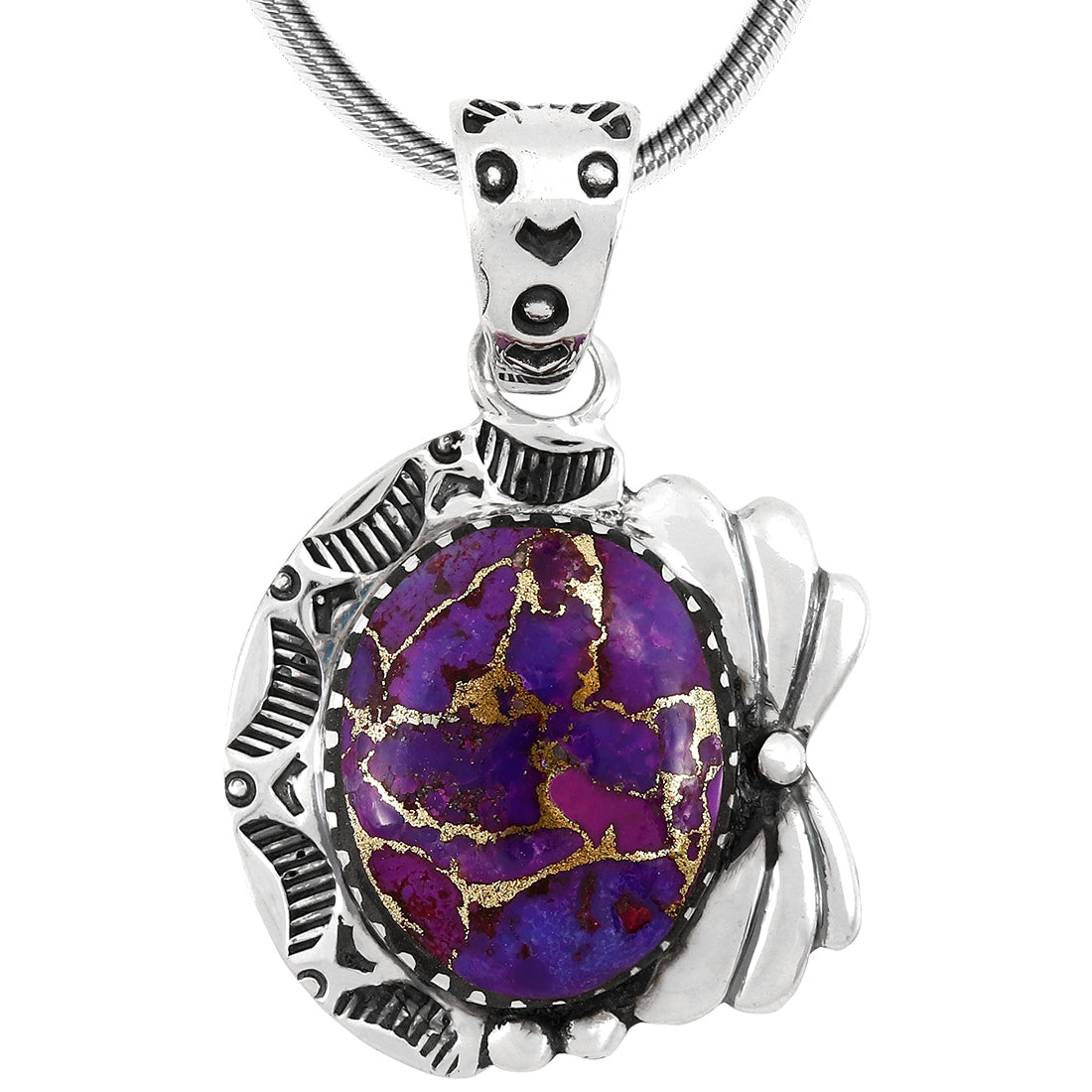 Purple Turquoise Pendant Sterling Silver P3340-C77