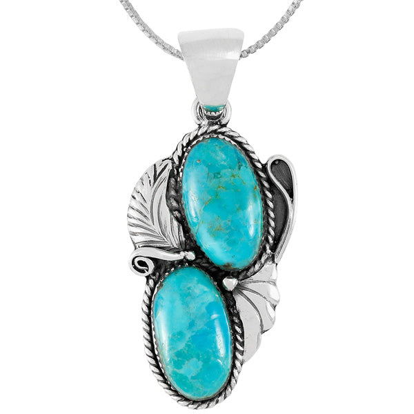 Turquoise Pendant Sterling Silver P3343-C75