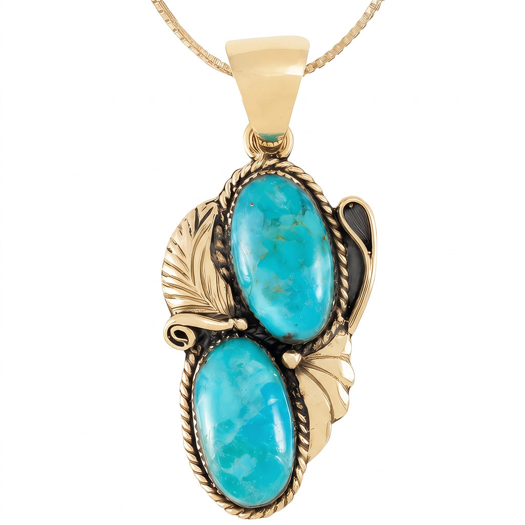 Turquoise Pendant GoldCopper P3343-GB-C75