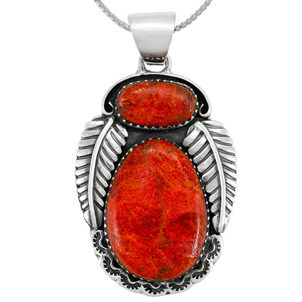 Coral Pendant Sterling Silver P3344-C74