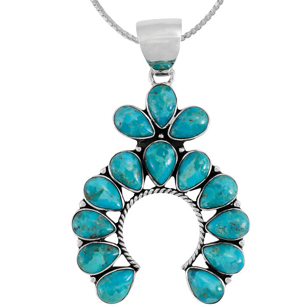 Turquoise Naja Pendant Sterling Silver P3348-C75