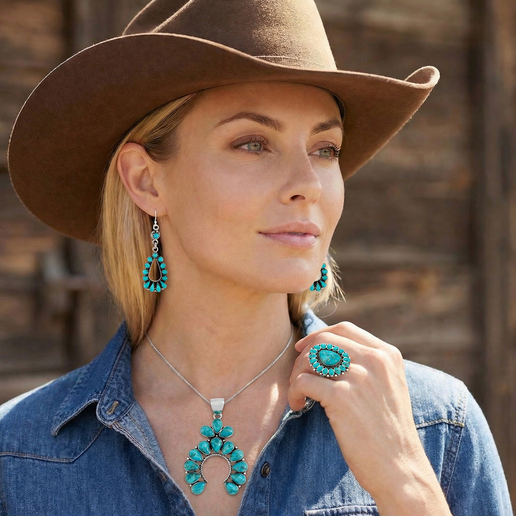 Turquoise Naja Pendant Sterling Silver P3348-C75