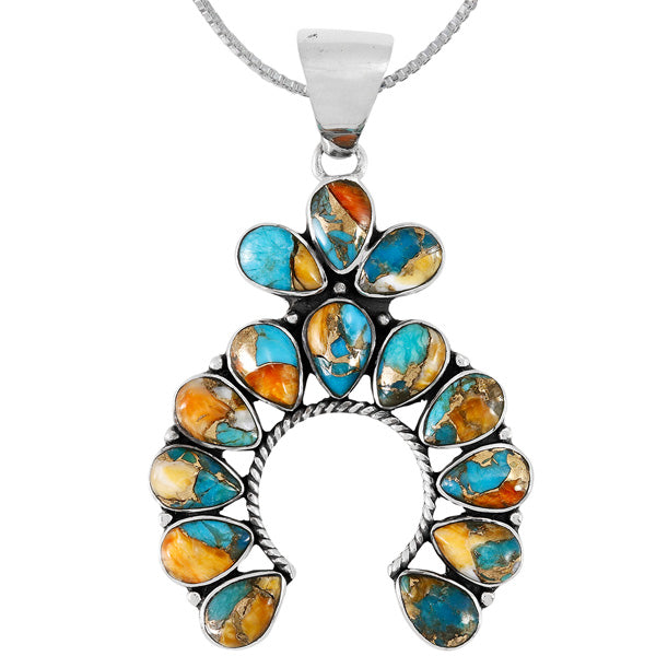 Spiny Turquoise Naja Pendant Sterling Silver P3348-C89