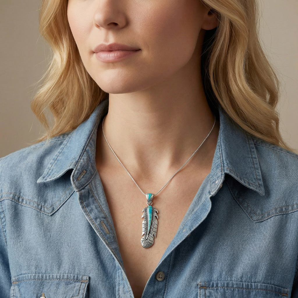 Turquoise Pendant SilveryCopper™ P3350-SB-C75