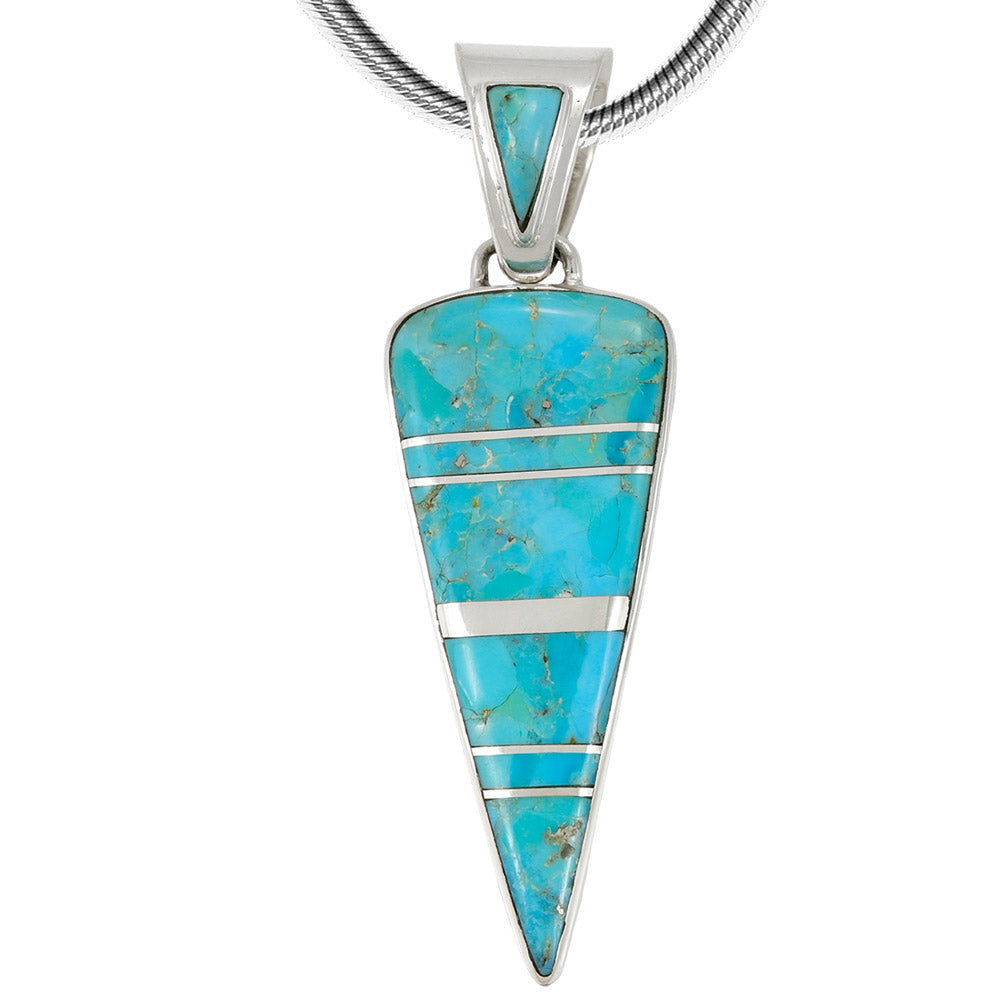 Turquoise Arrowhead Pendant Sterling Silver P3355-C05