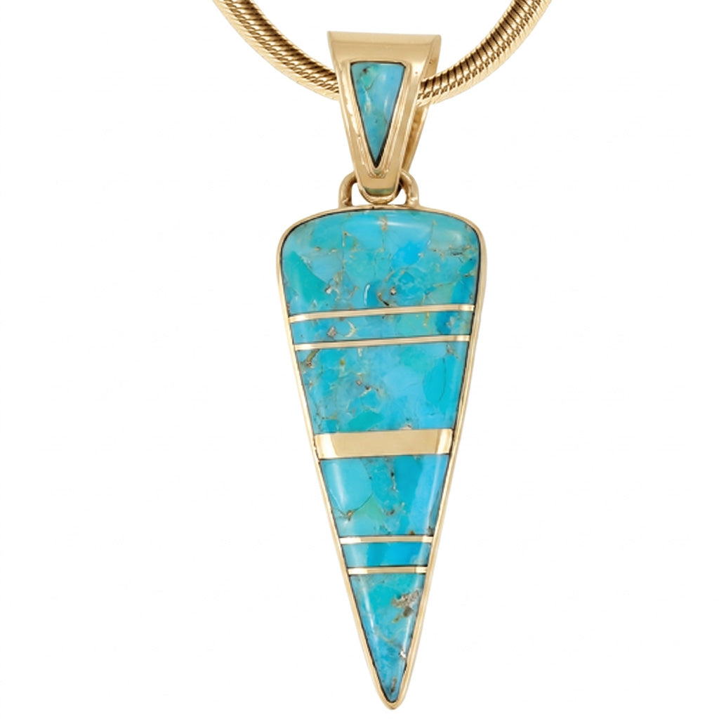Turquoise Pendant GoldCopper P3355-GB-C05