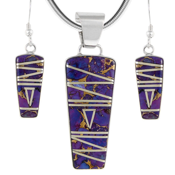 Sterling Silver Pendant & Earrings Set Turquoise PE4030-C07