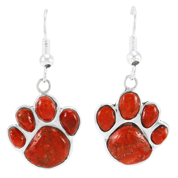 Paw Coral Earrings Sterling Silver E1240-C74