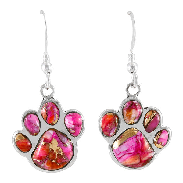 Plum Spiny Paw Earrings Sterling Silver E1240-C92