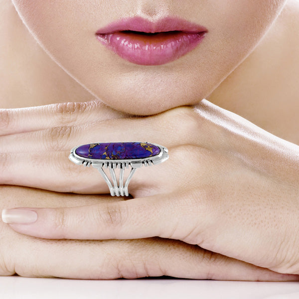 Purple Turquoise Ring Sterling Silver R2096-LG-C77
