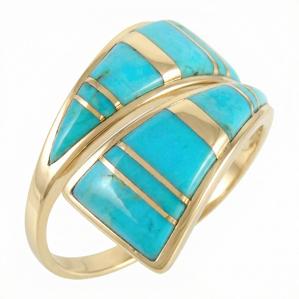 Turquoise Ring GoldBrass R2011-GB-C05
