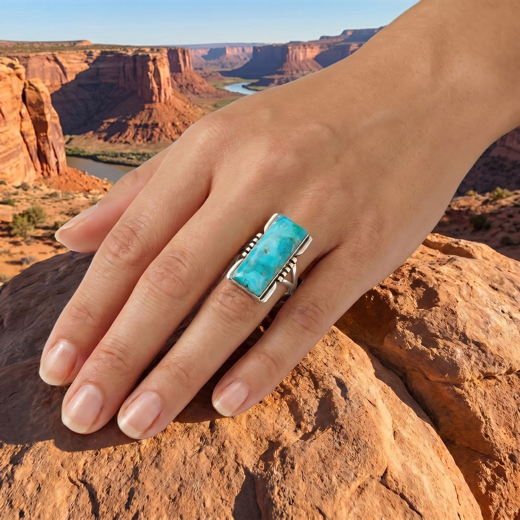 Turquoise Ring Sterling Silver R2017-C75