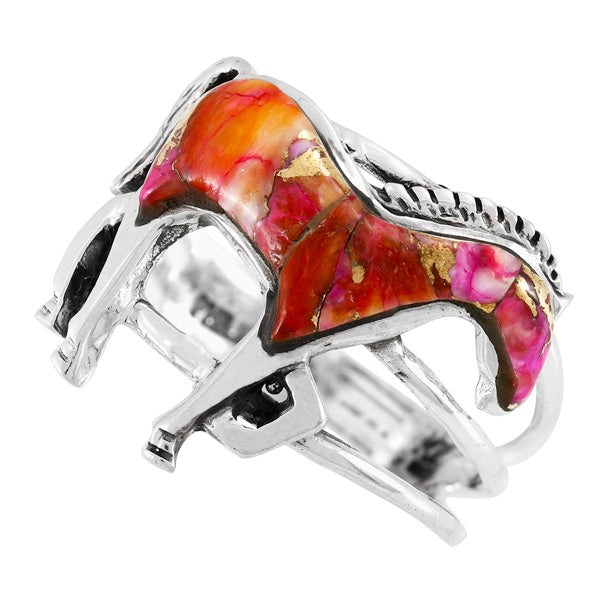 Horse Ring Plum Spiny Sterling Silver R2018-C92