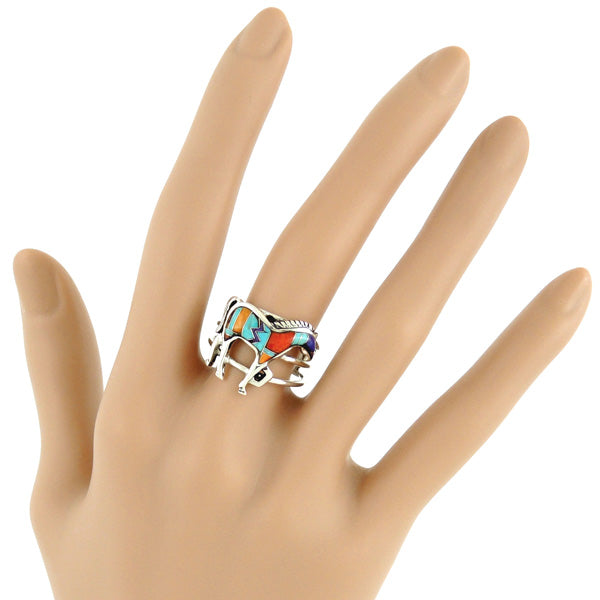 Horse Ring Sterling Silver Multicolor R2018-C30