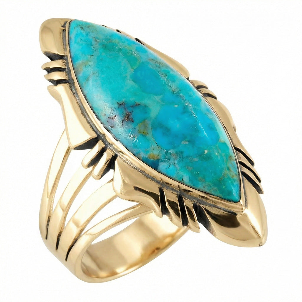 Turquoise Ring GoldBrass™ R2023-GB-C75