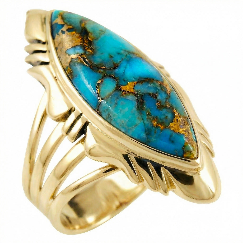 Matrix Turquoise Ring GoldBrass™ R2023-GB-C84