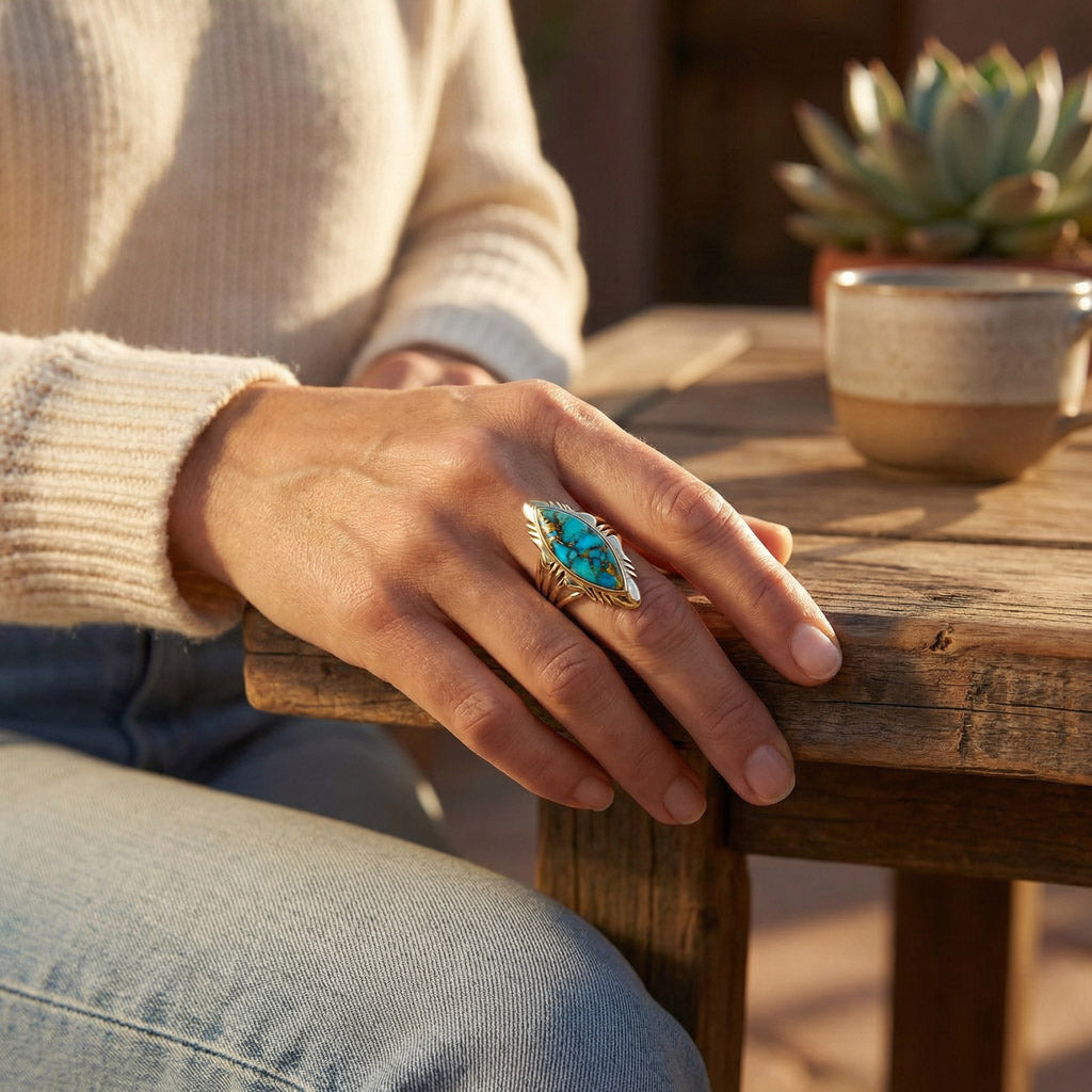 Matrix Turquoise Ring GoldBrass™ R2023-GB-C84