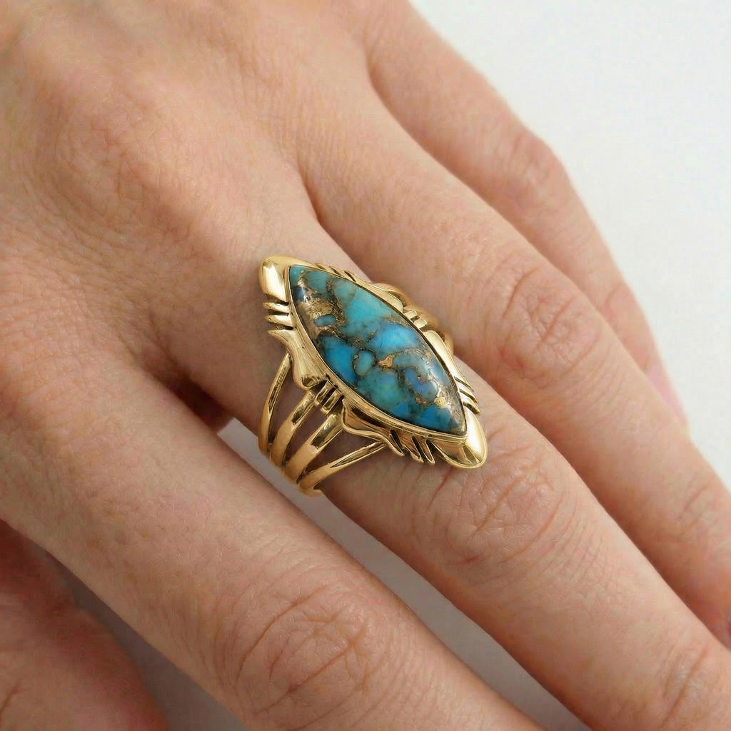 Matrix Turquoise Ring GoldBrass™ R2023-GB-C84