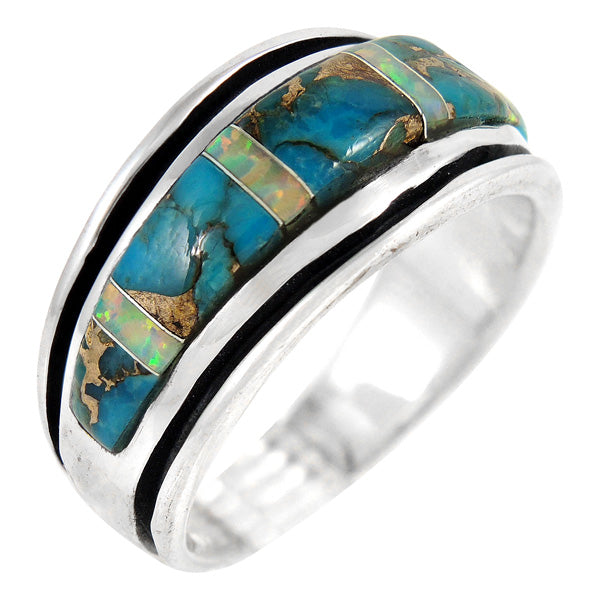 Sterling Silver Ring Matrix Turquoise R2024-C84