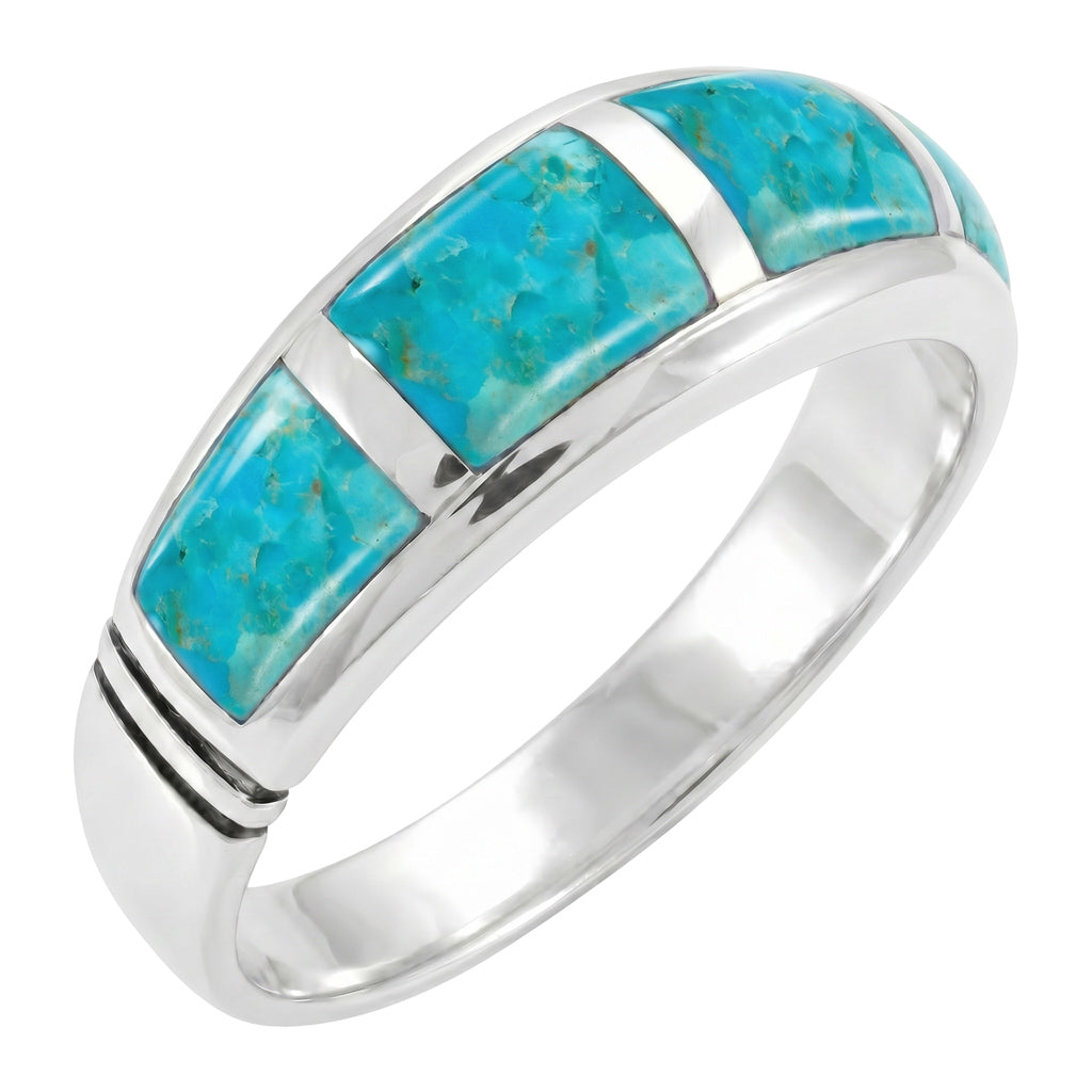 FINAL CLEARANCE - Turquoise Ring SilveryCopper™ R2025-SB-C05 (Unisex, Sizes 6-14)