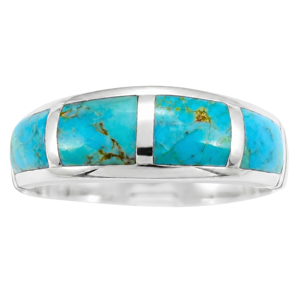 FINAL CLEARANCE - Turquoise Ring SilveryCopper™ R2025-SB-C05 (Unisex, Sizes 6-14)