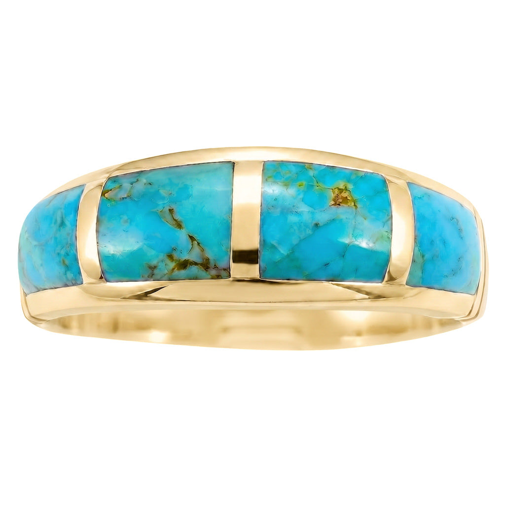 Turquoise Ring GoldCopper™ R2025-GB-C05 (Unisex, Sizes 6-14)