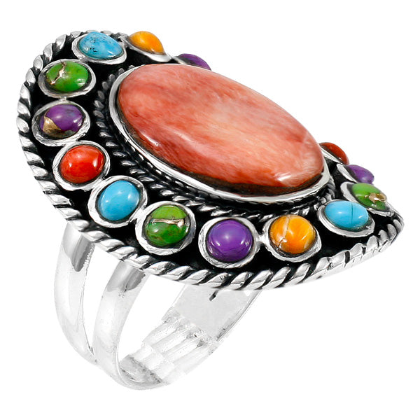 Multicolor Flower Ring Sterling Silver R2031-C72