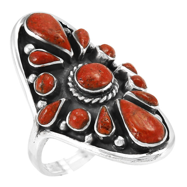 Coral Ring Sterling Silver R2034-C74