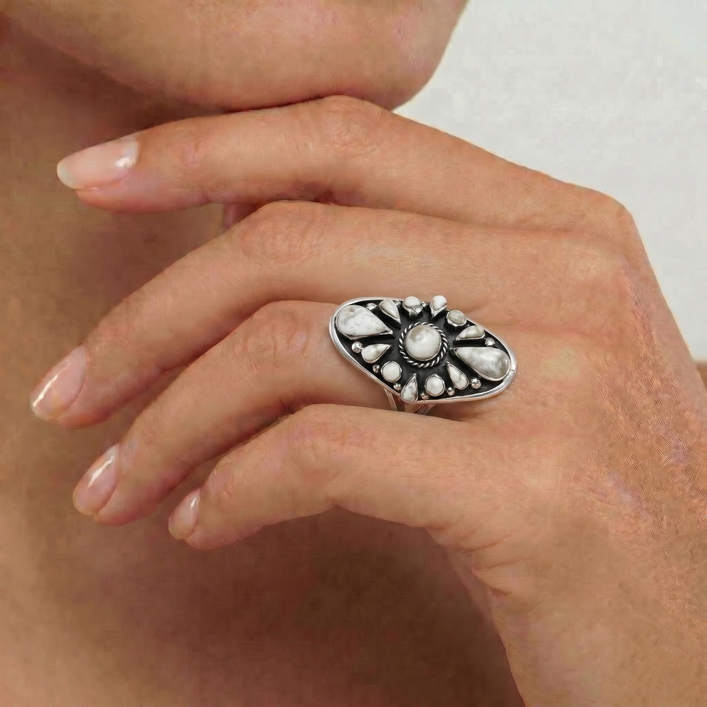 Howlite Ring Sterling Silver R2034-C103
