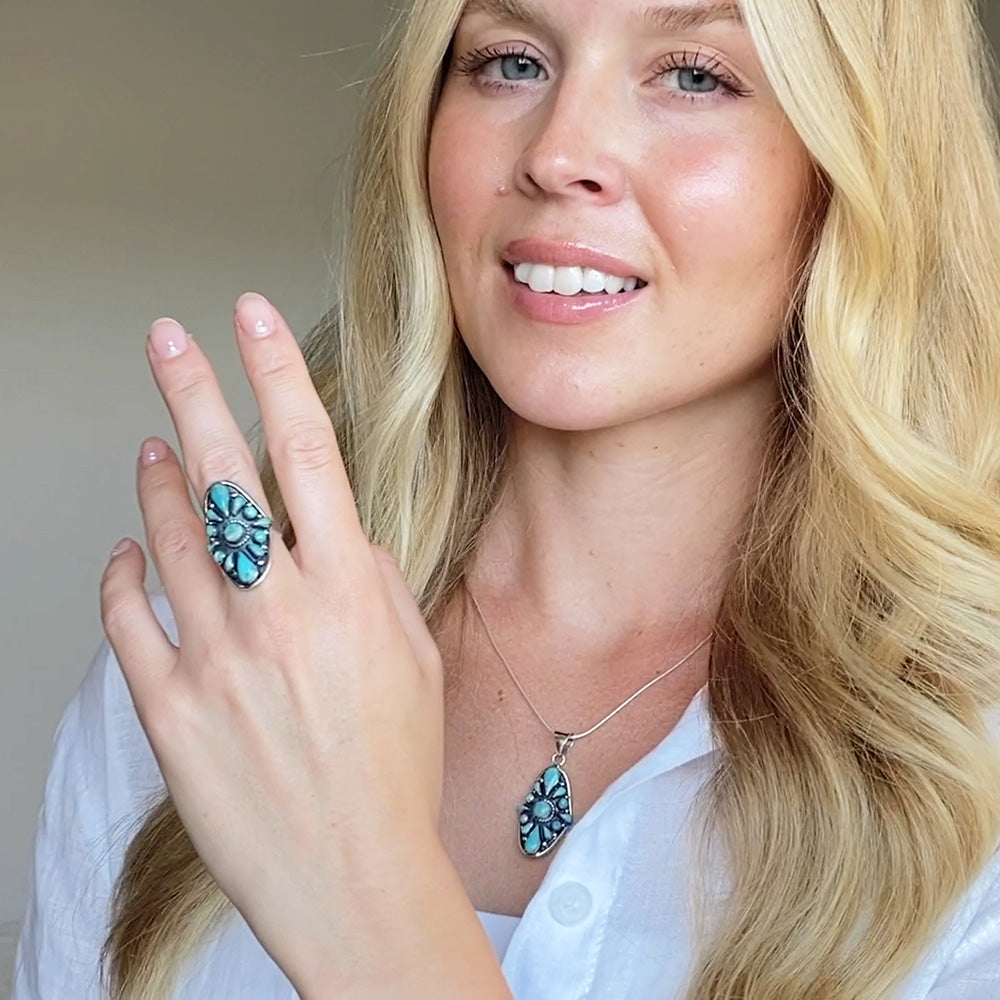 Turquoise Ring SilverBronzé R2034-SB-C75